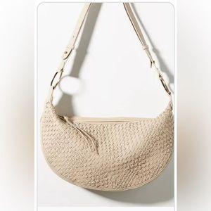 Leather basket weave purse by Anthropologie